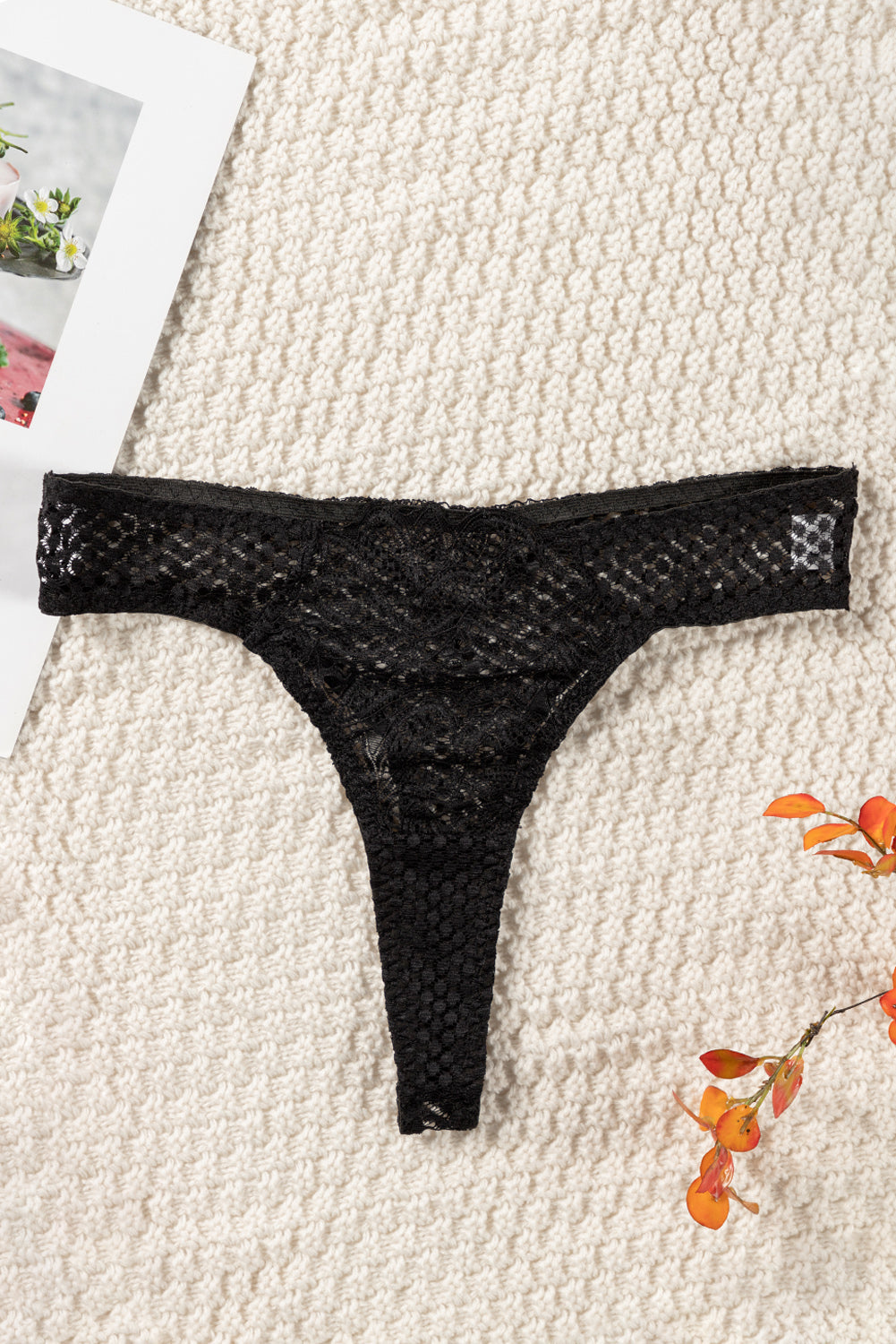 Black Lace Mesh Crochet Panty