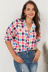 Multicolor Polka Dot Buttoned Long Sleeve Shirt