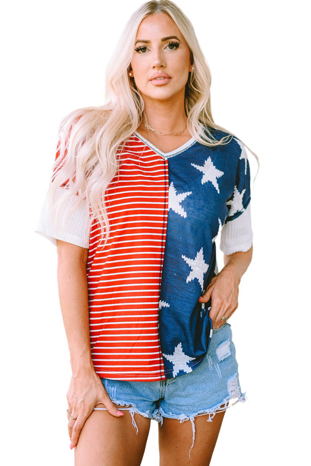 Red American Flag Stars and Stripes Tank Top