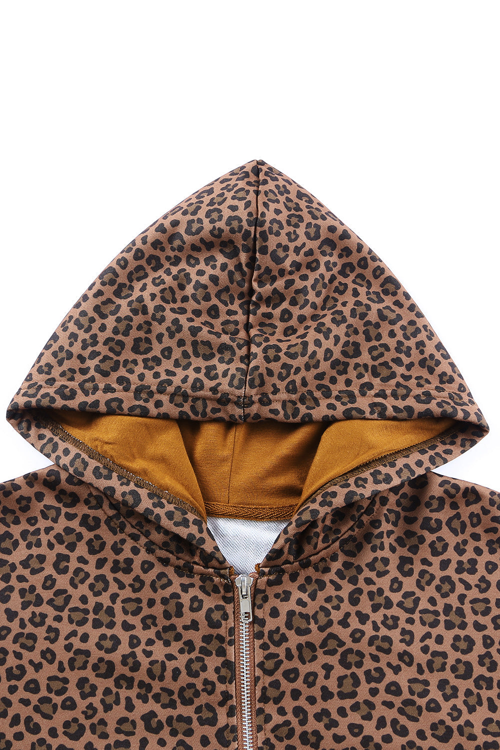 Leopard Half Zip Hooded Sweatshirt