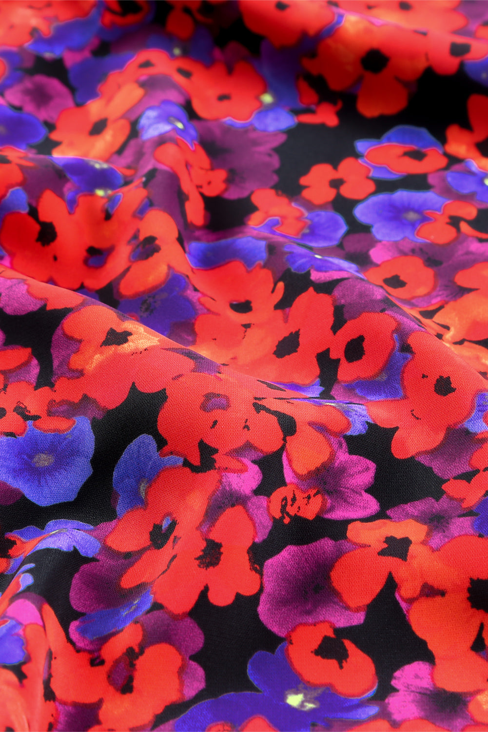 Floret Print Wrap V Neck Bodycon Dress