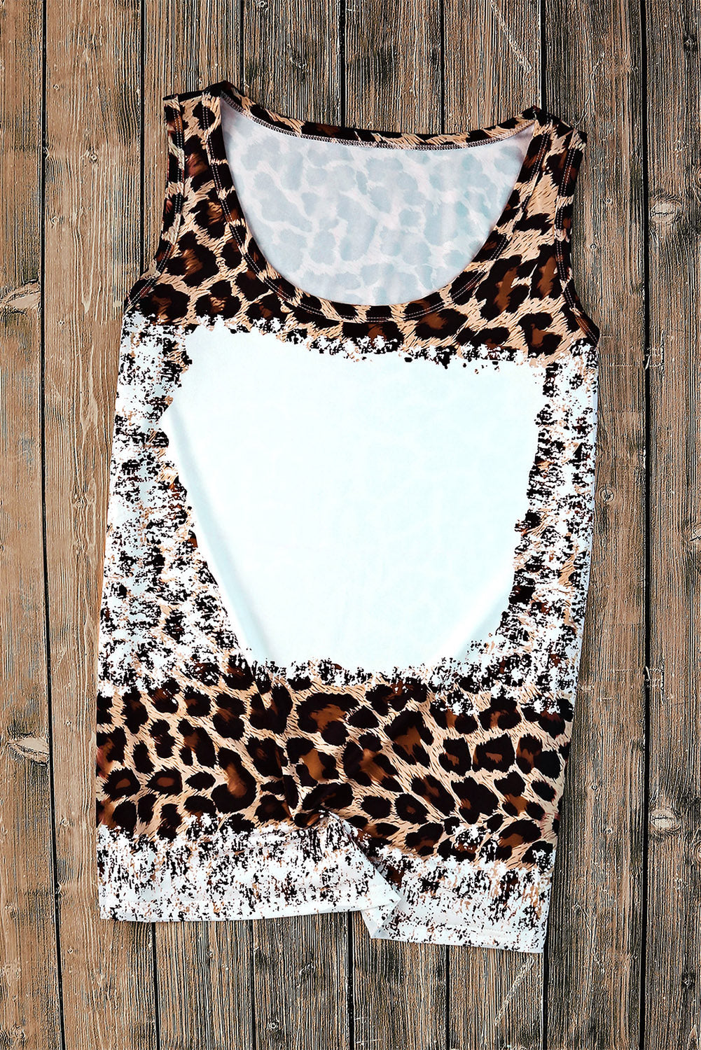 Leopard Bleached Blank Graphic Tank Top