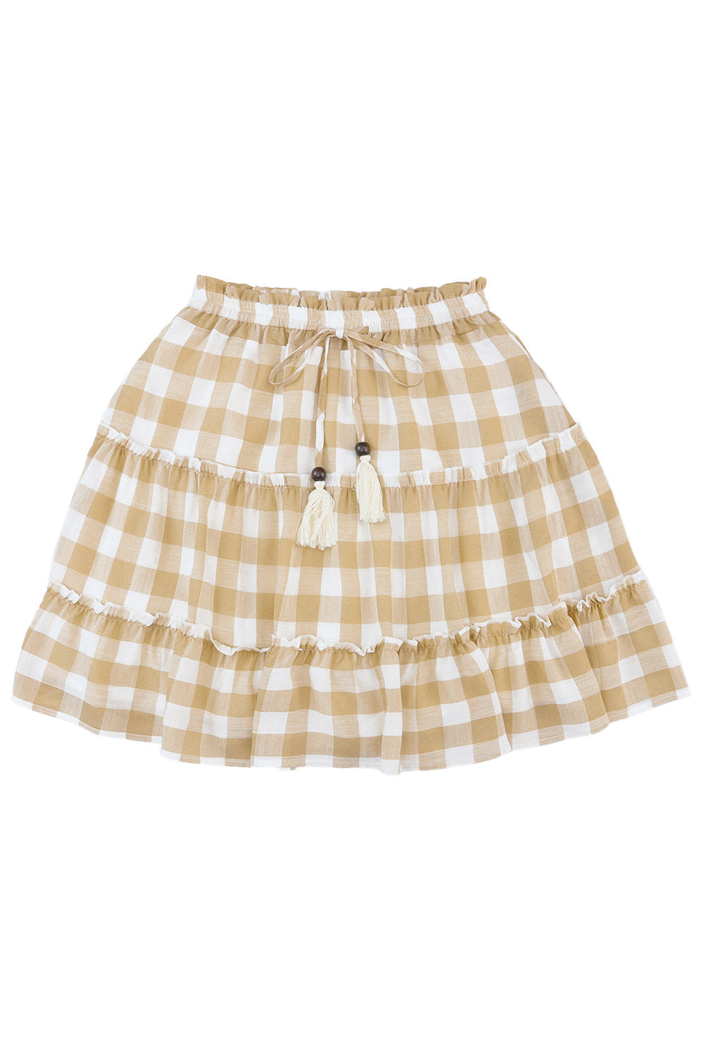 Multicolor Plaid Print Ruffle Tiered Mini Skirt