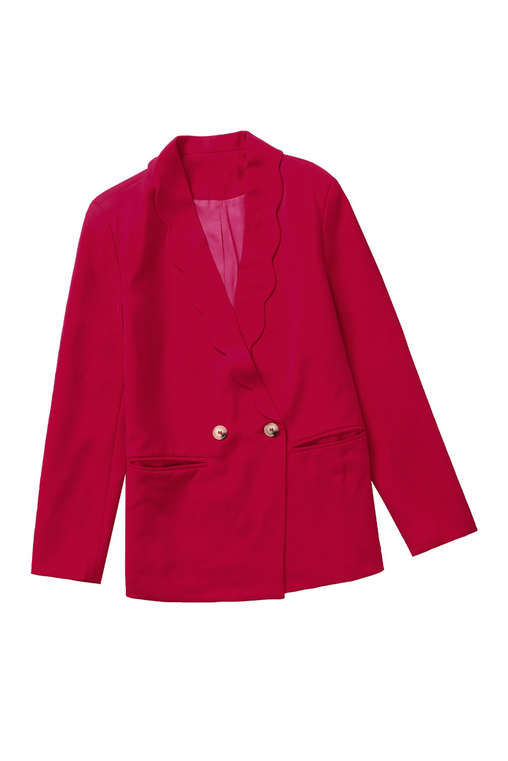 Rose Wavy Collar Single Button Blazer