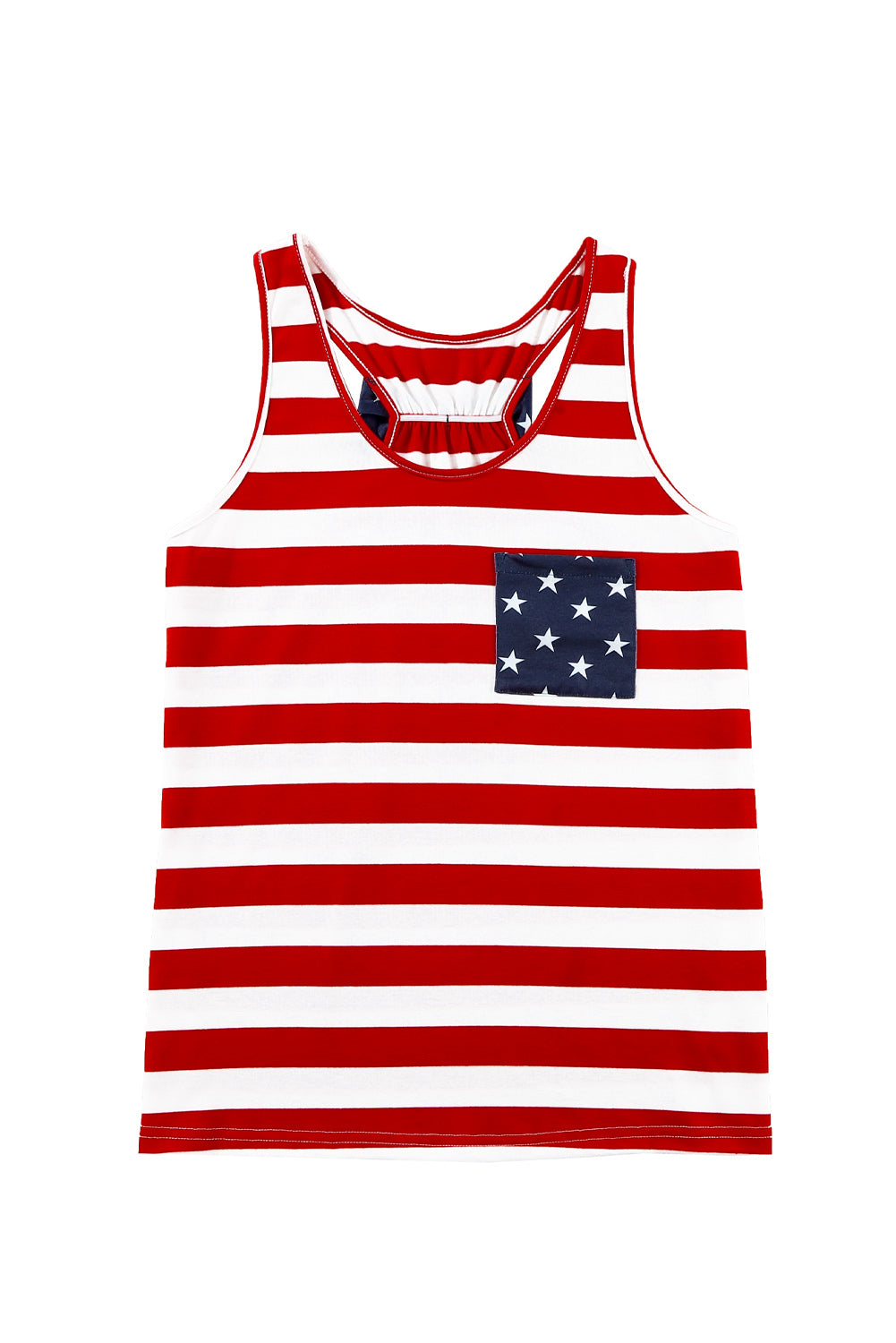 Red Pocket Patch Stars & Stripes Tank Top