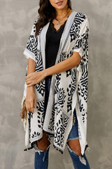 Black Prowess Pom Pom Kimono