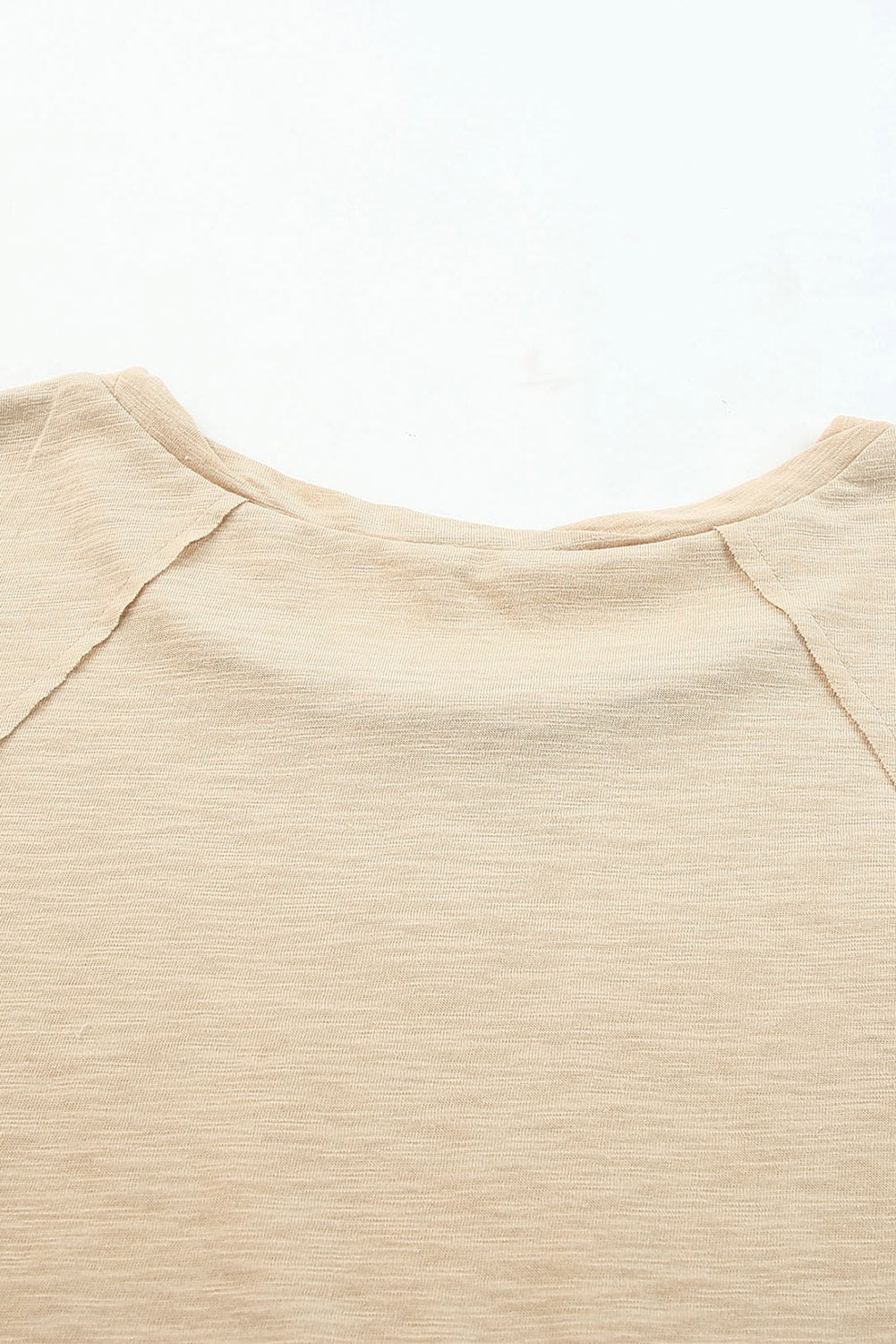 Apricot Solid Patched Side Slit T Shirt