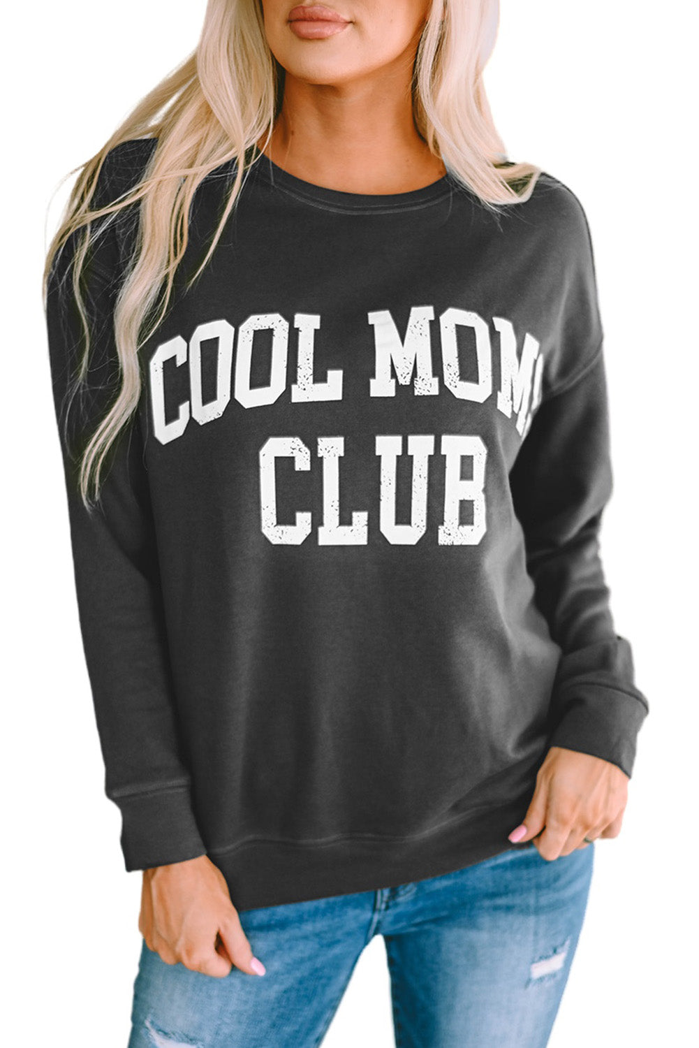 Gray COOL MOMS CLUB Drop Shoulder Sweatshirt