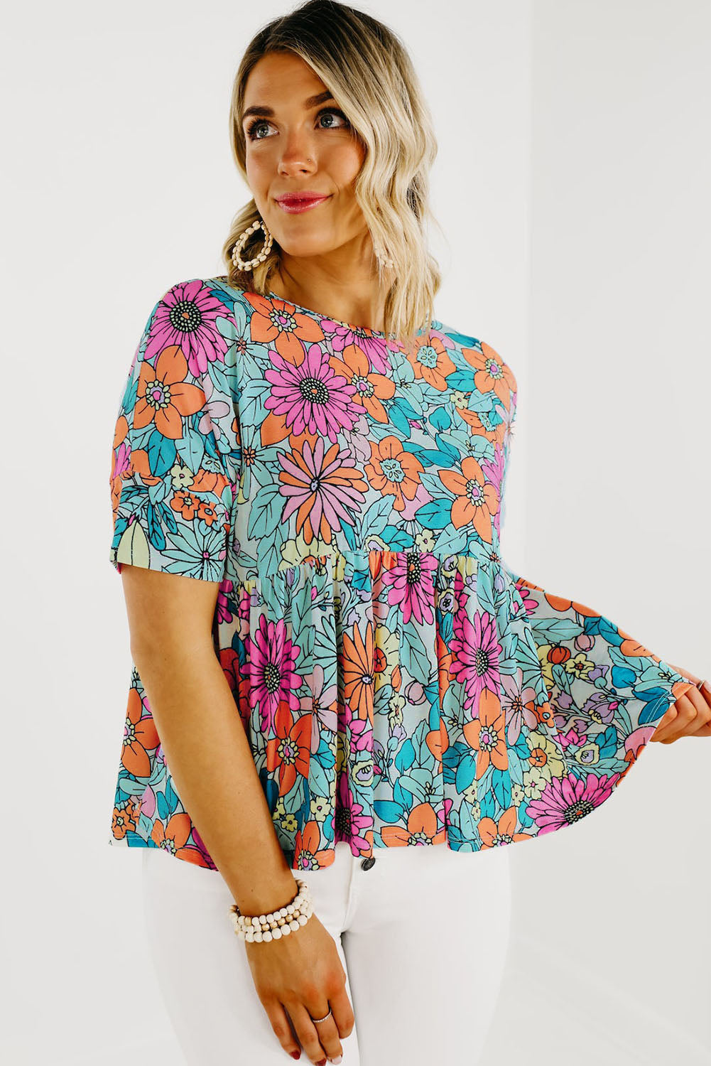 Multicolor Floral Print Sleeveless Tank Top