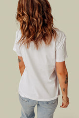 White Plain Crew Neck Short Sleeve Tee