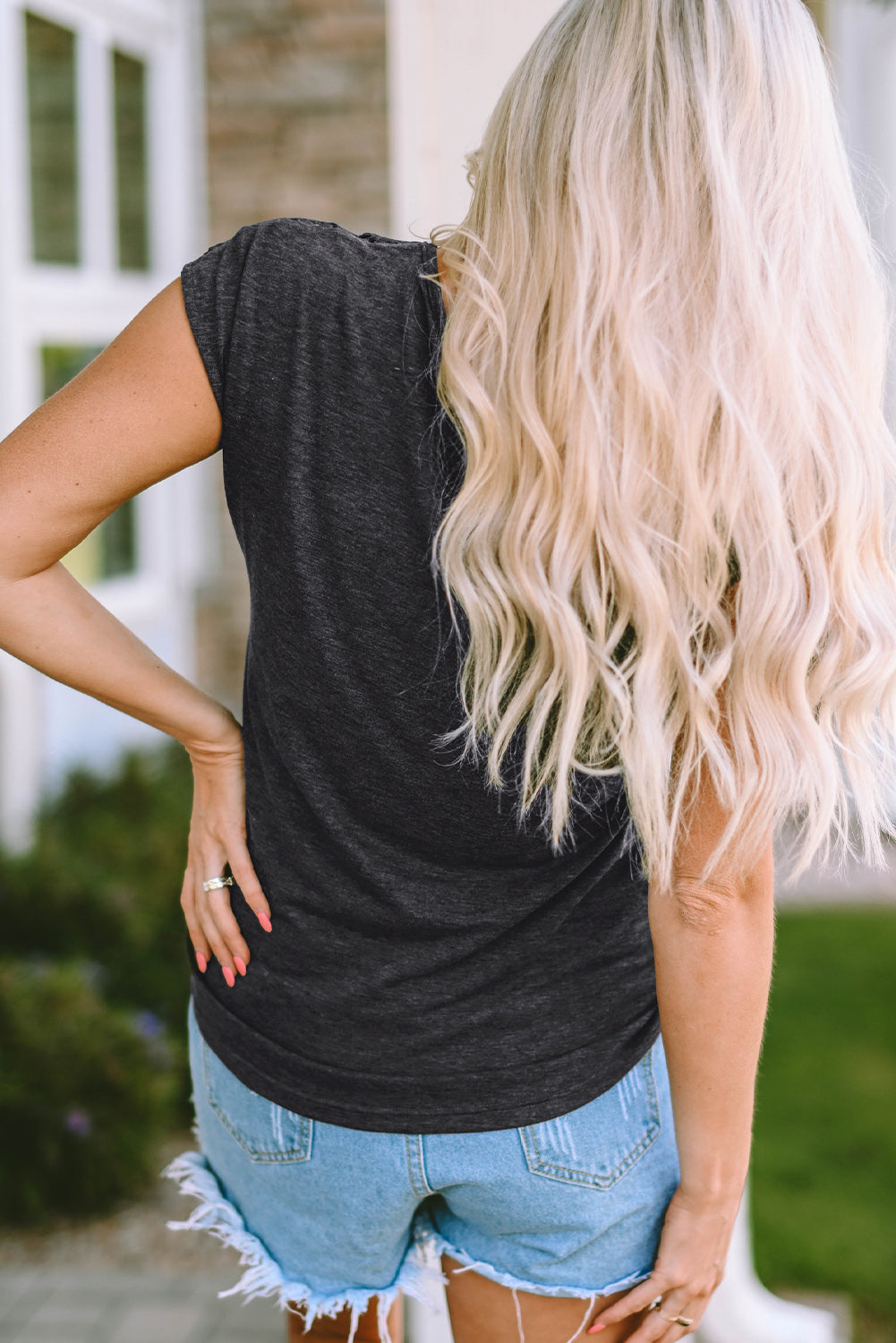 Gray Zip Neck Lace Splicing Tee