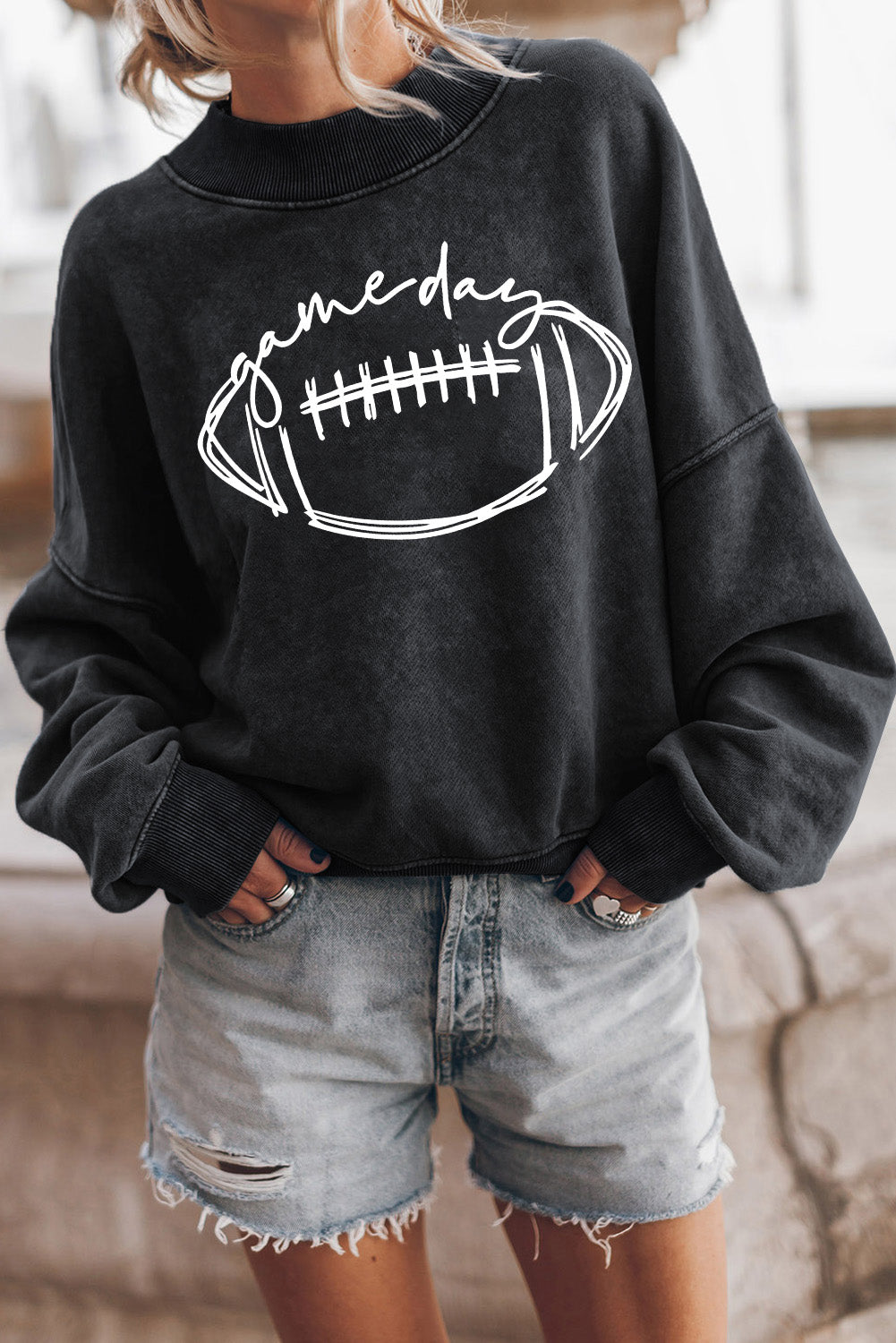 Brown Drop Shoulder Crew Neck Pullover Sweatshirt