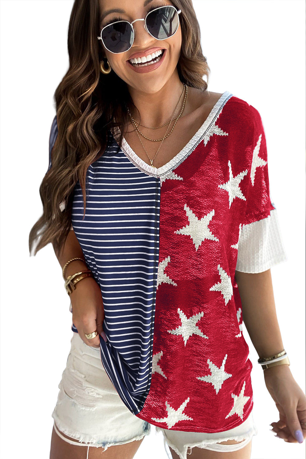 Red American Flag Stars and Stripes Tank Top