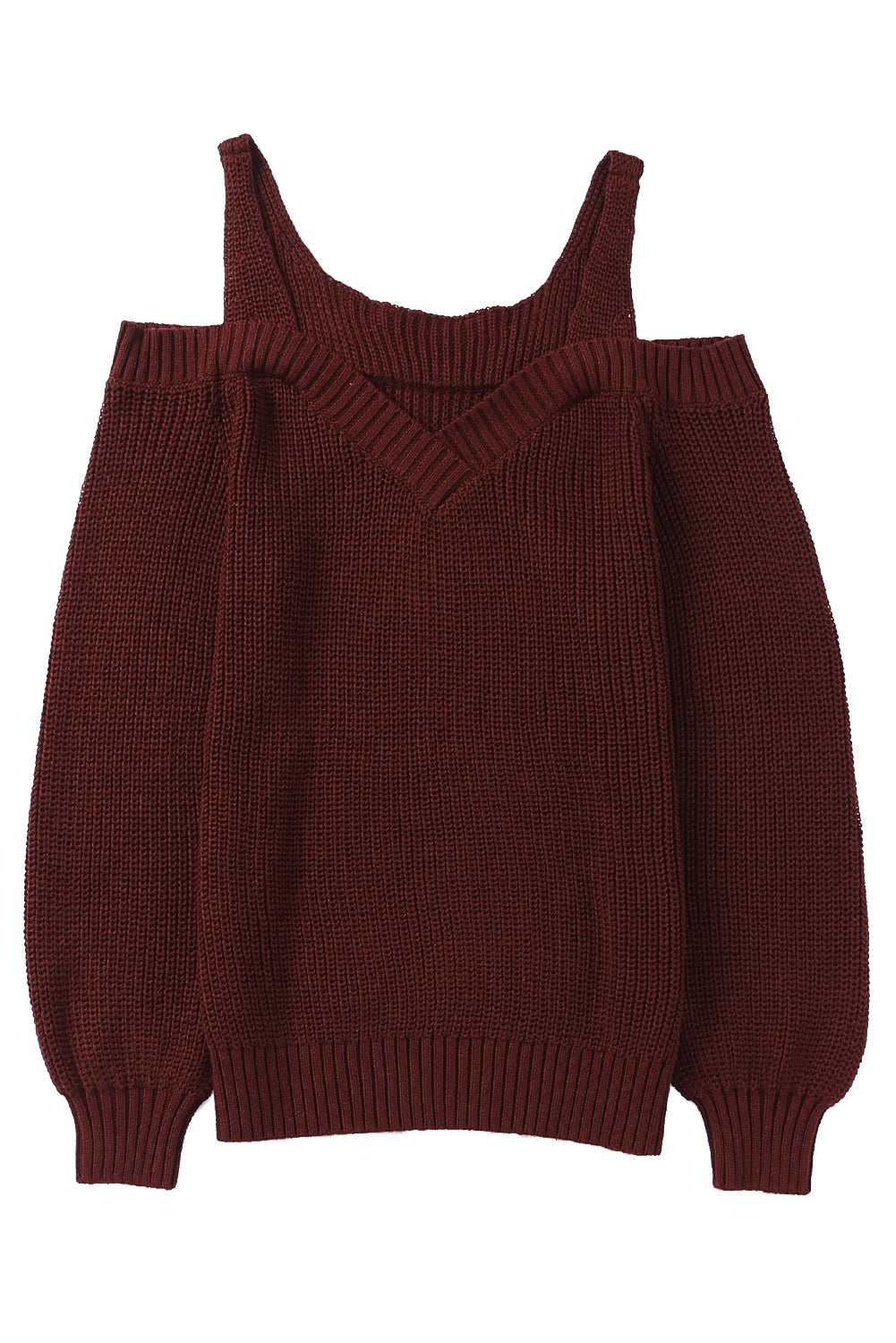 White Dew Shoulder Knitted Sweater