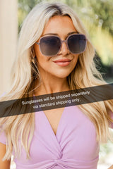 Pink Tinted Lens UV Protection Square Sunglasses