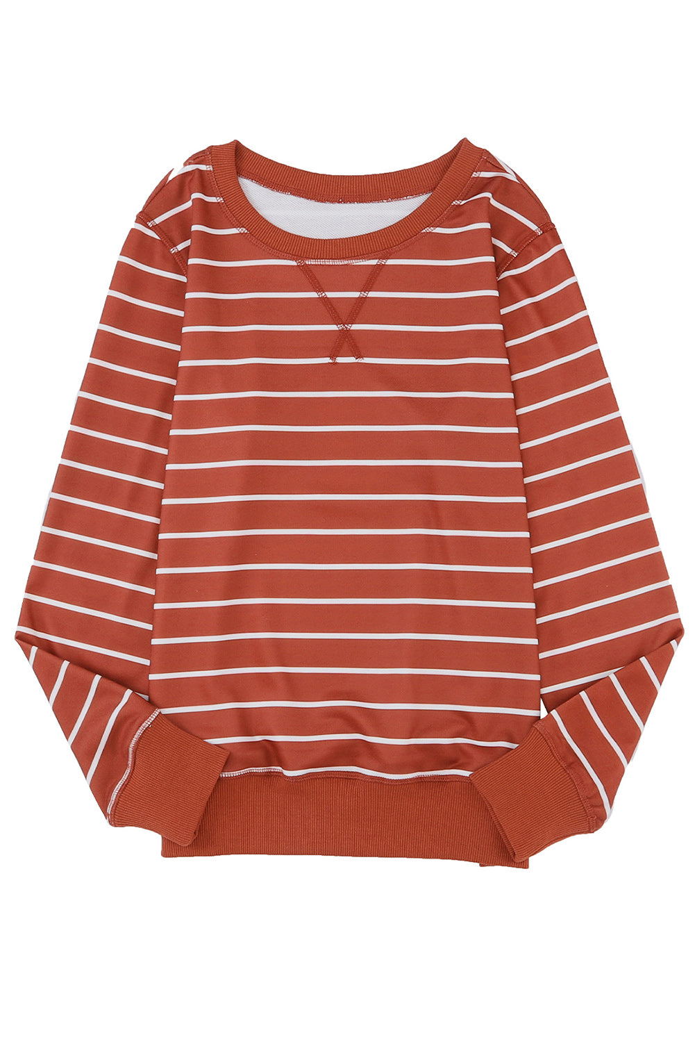 Stripe Printed Plus SIze Long Sleeve Top