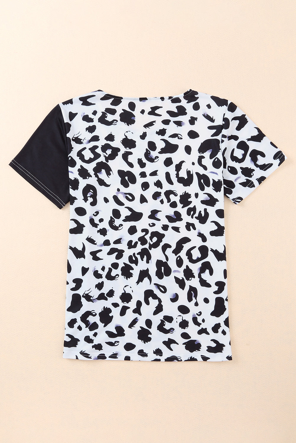 Leopard Color Block Short Sleeve Top