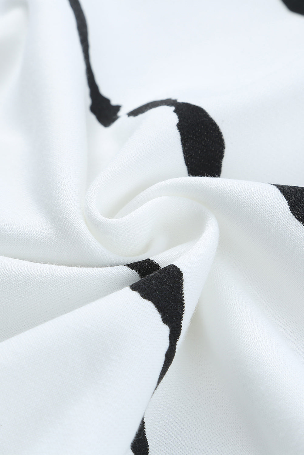 White Irregular Striped Kangaroo Pocket Hoodie