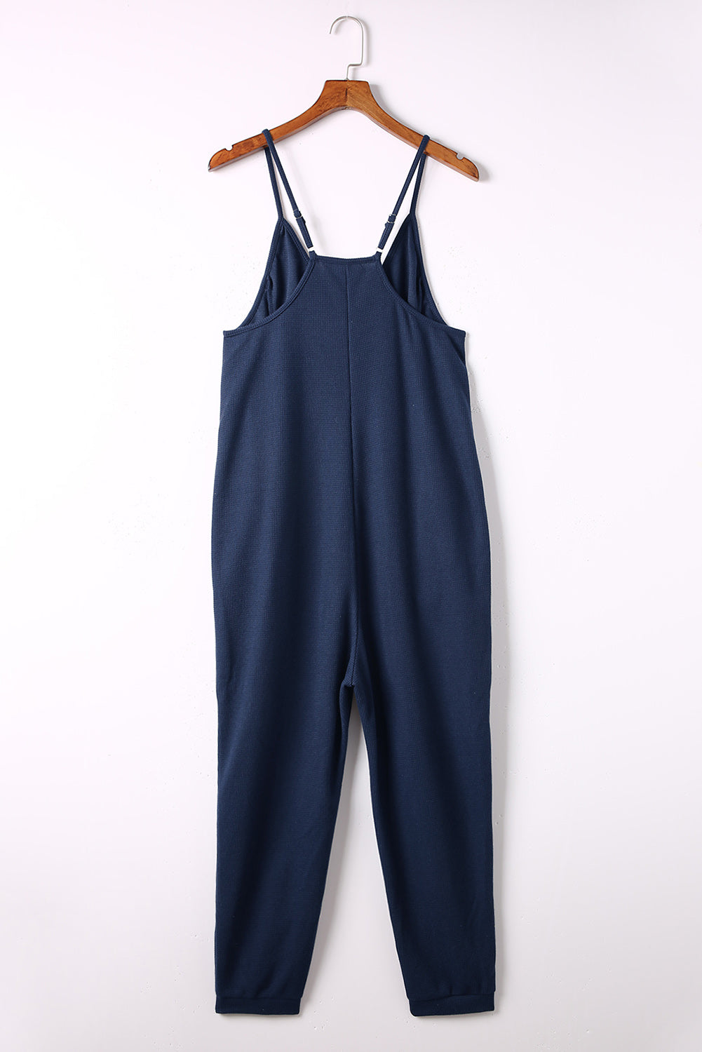 Gray Textured Sleeveless V-Neck Pocketed Casual Jumpsuit