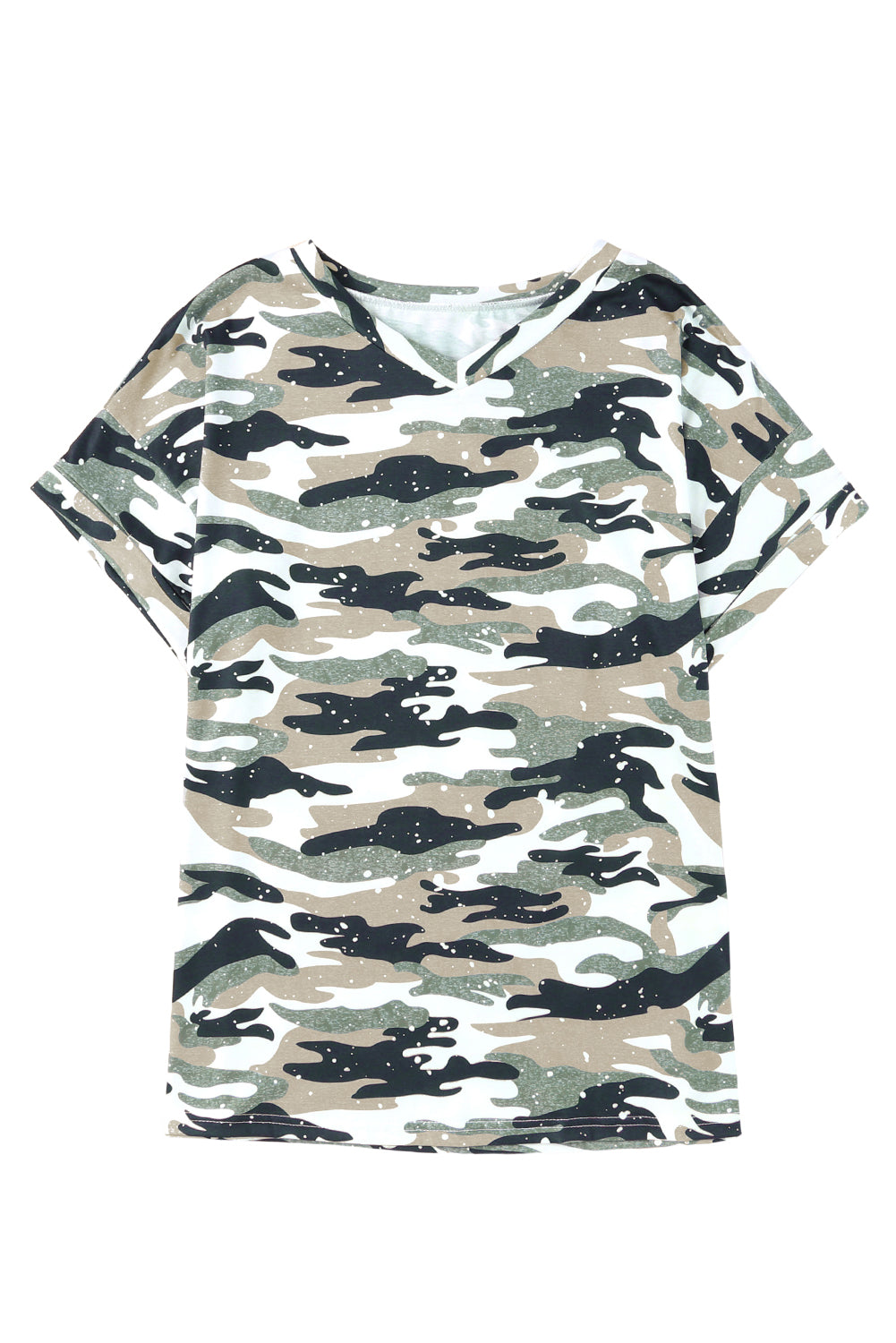 Green Bleach Splash Camo Short Sleeve T Shirt