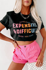 Black EXPENSIVE&DIFFICULT Graphic Tee