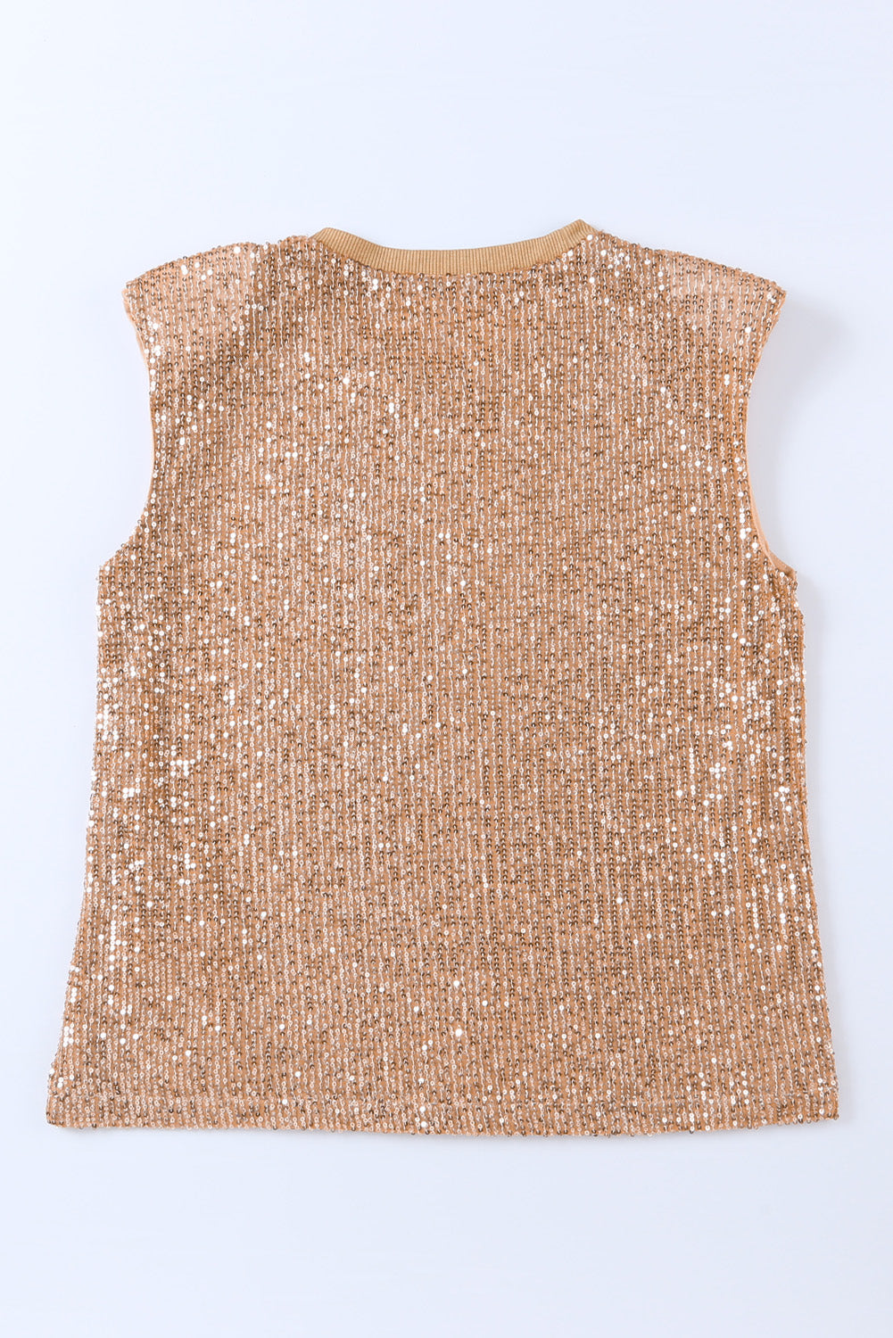 Black Apricot Sequin Round Neck Tank Top