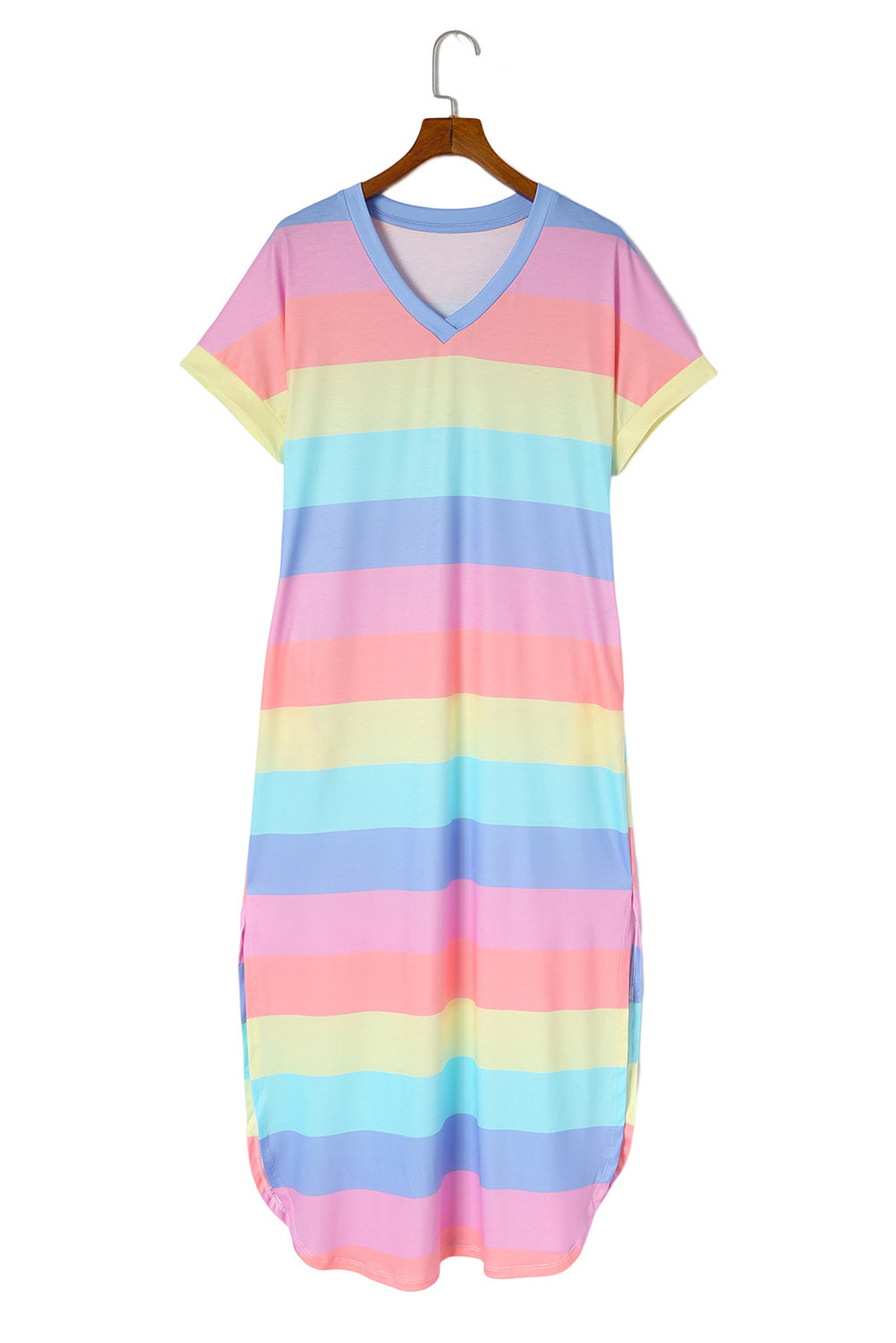 Multicolor Striped Print Tied Shoulder Flowy Tank Top