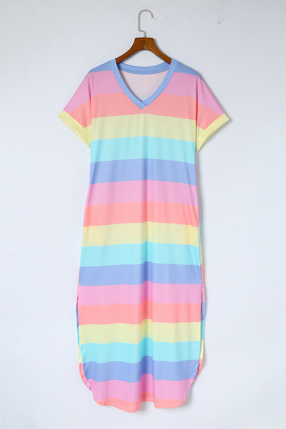 Multicolor Striped Print Tied Shoulder Flowy Tank Top