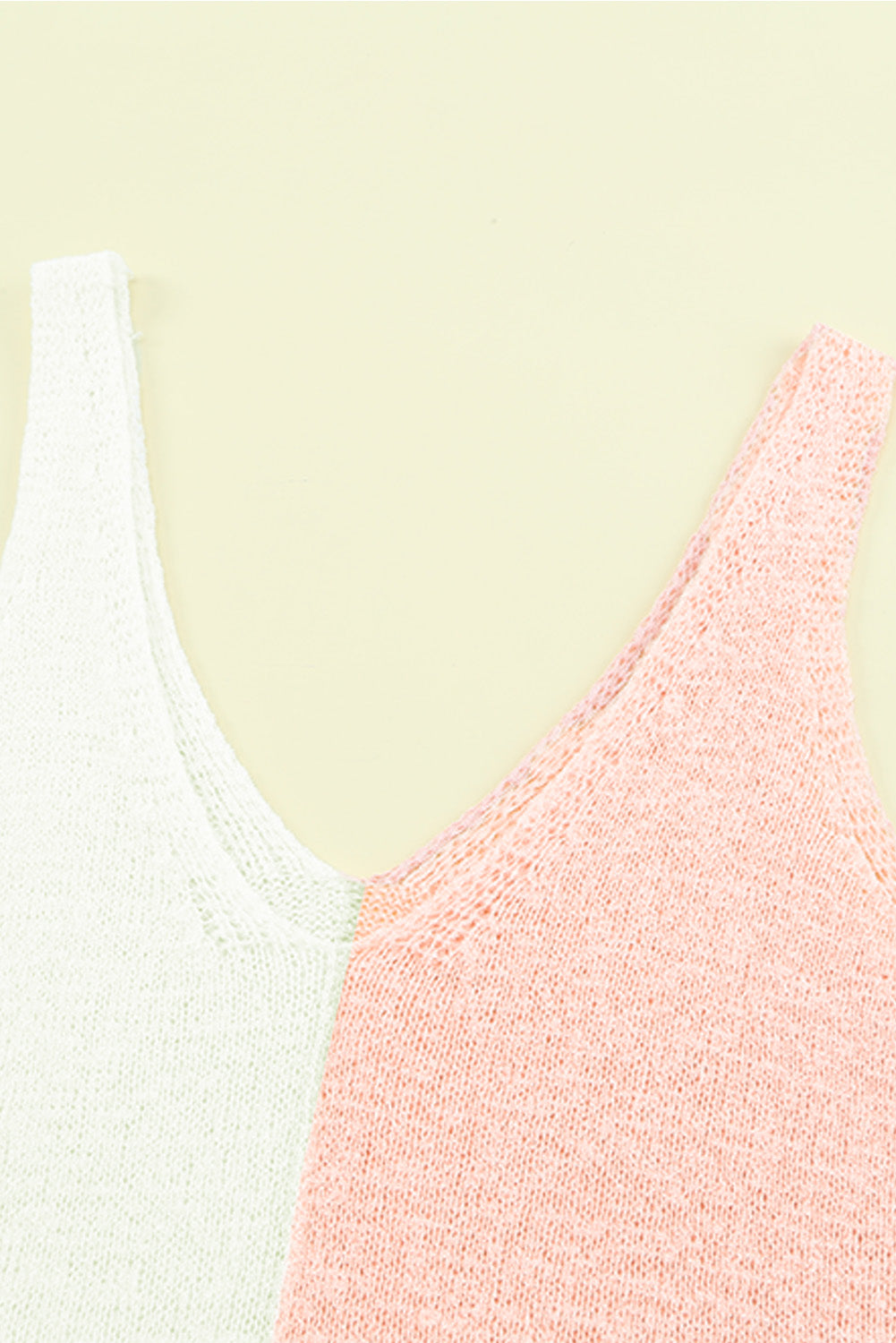 Gray Color Block Knitted Tank Top