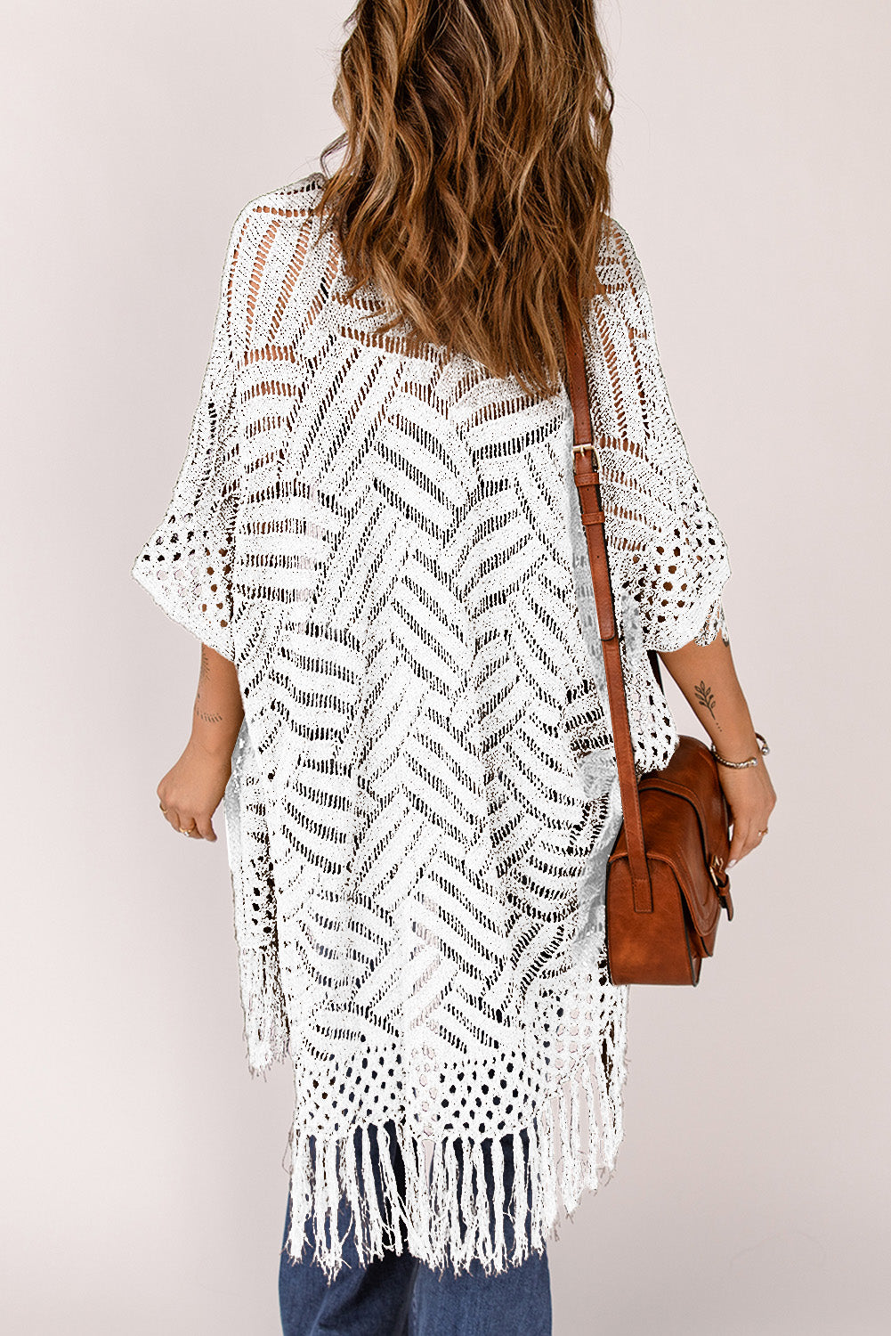 Black Loose Knitwear Kimono with Slits