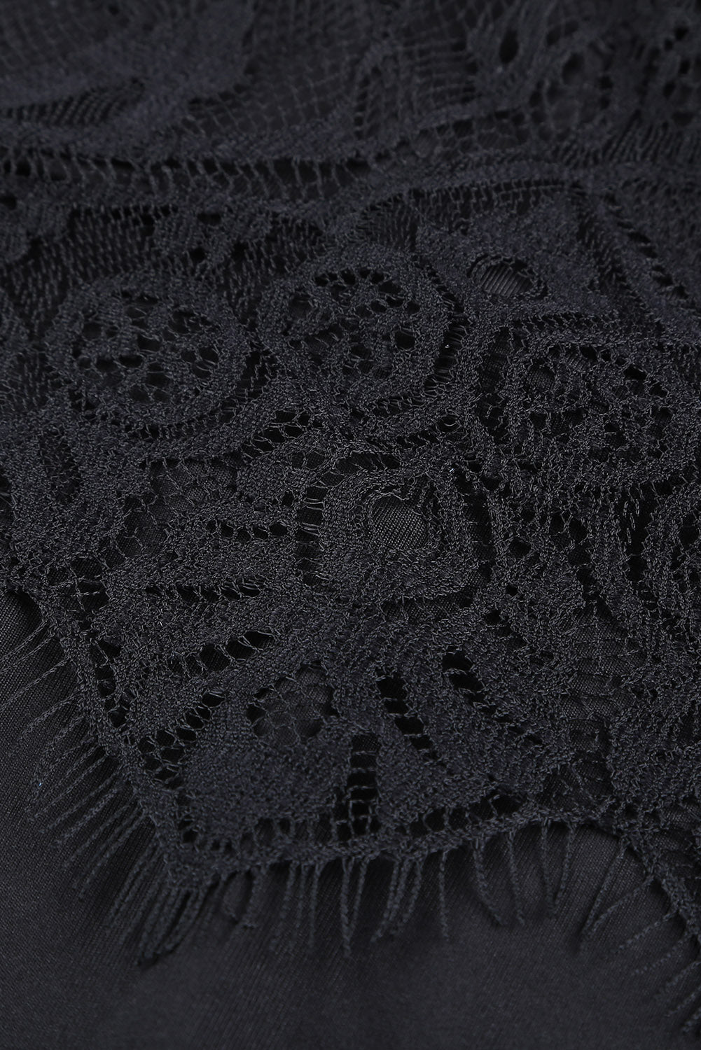Black Lace High Neck Cut Out Back Bodysuit