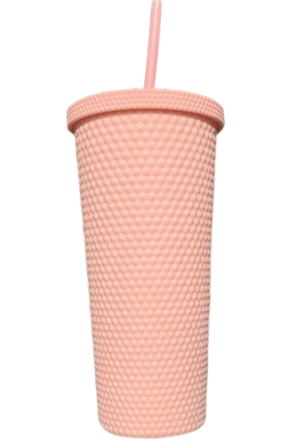 Pink Reusable Matte Plastic Tumbler Cup