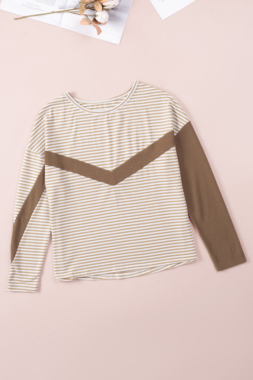 Striped Patchwork Long Sleeve Top