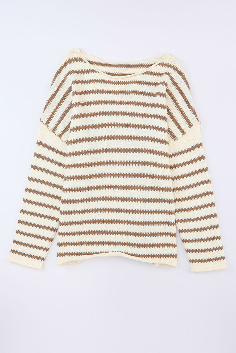 Yellow Striped Drop Shoulder Oversized Sweater