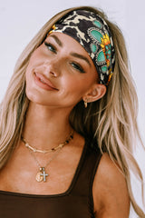 Multicolor Sunflower Cow Print Wide Headband