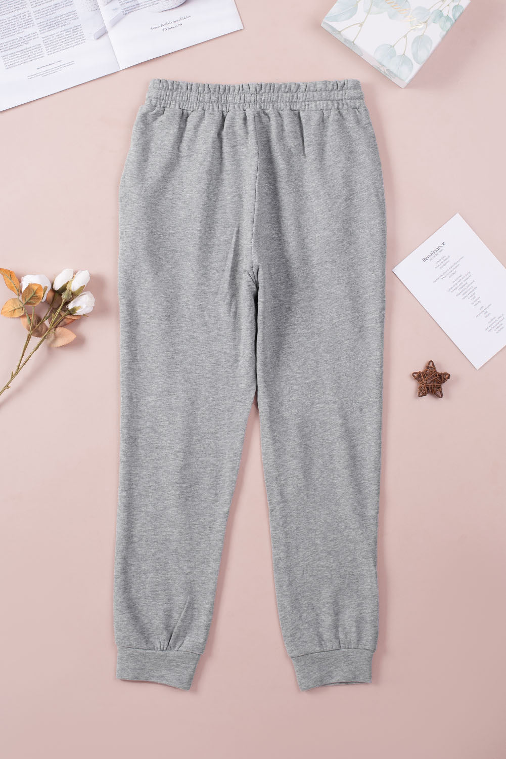 Gray Heather Distressed Cropped Joggers