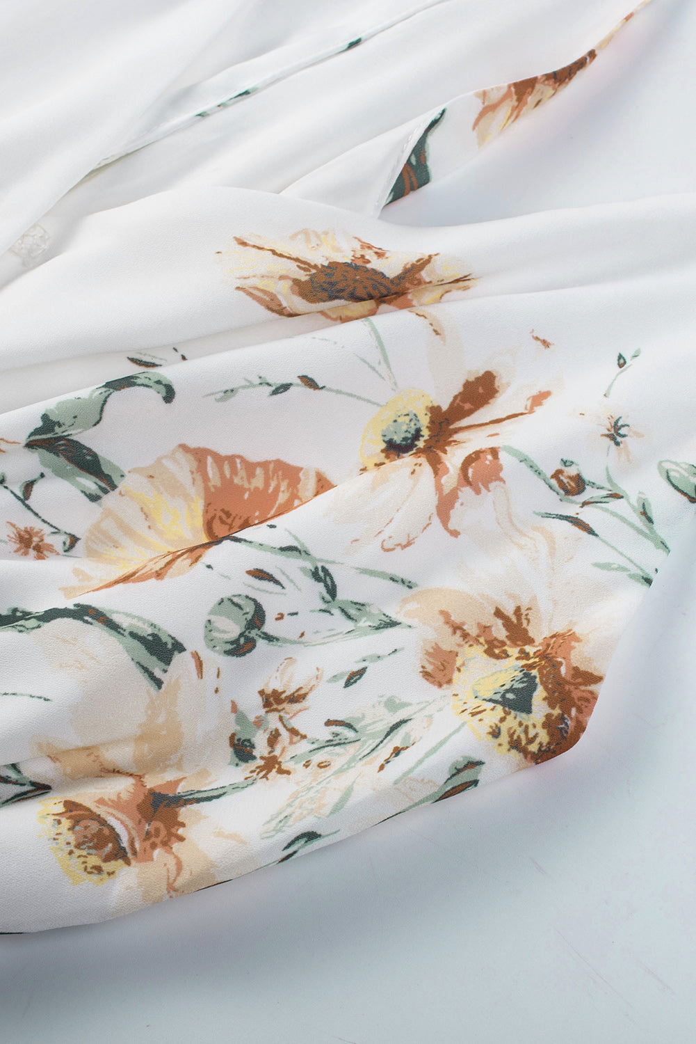 White Poppy Print Belted Cami Wide Leg Jumpsuit