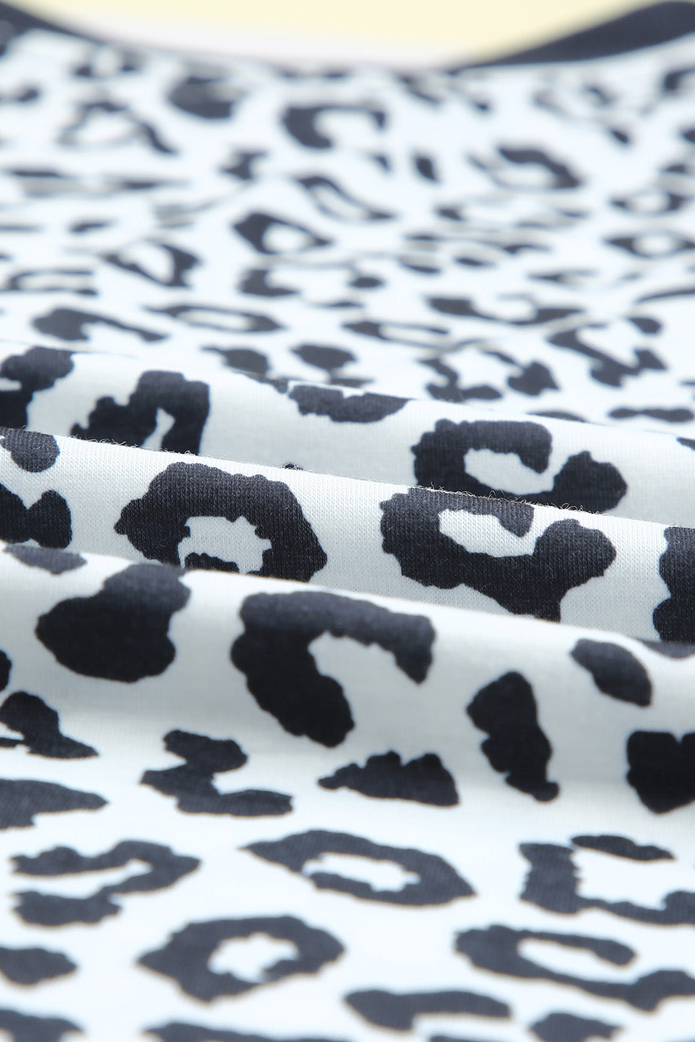 White Camouflage Print Round Neck T-shirt with Slits