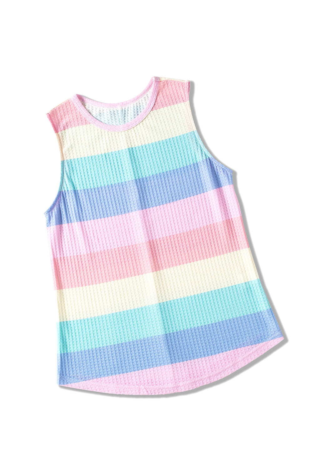 Multicolor Striped Print Tied Shoulder Flowy Tank Top