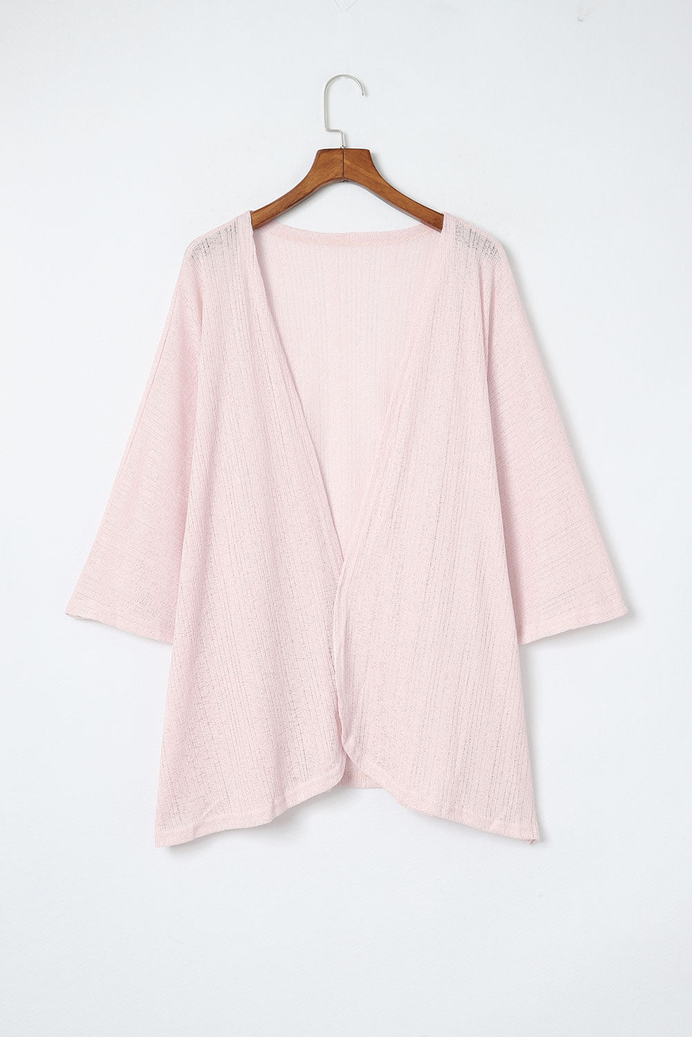 Black Pink Sheer Lightweight Knit Long Sleeve Cardigan