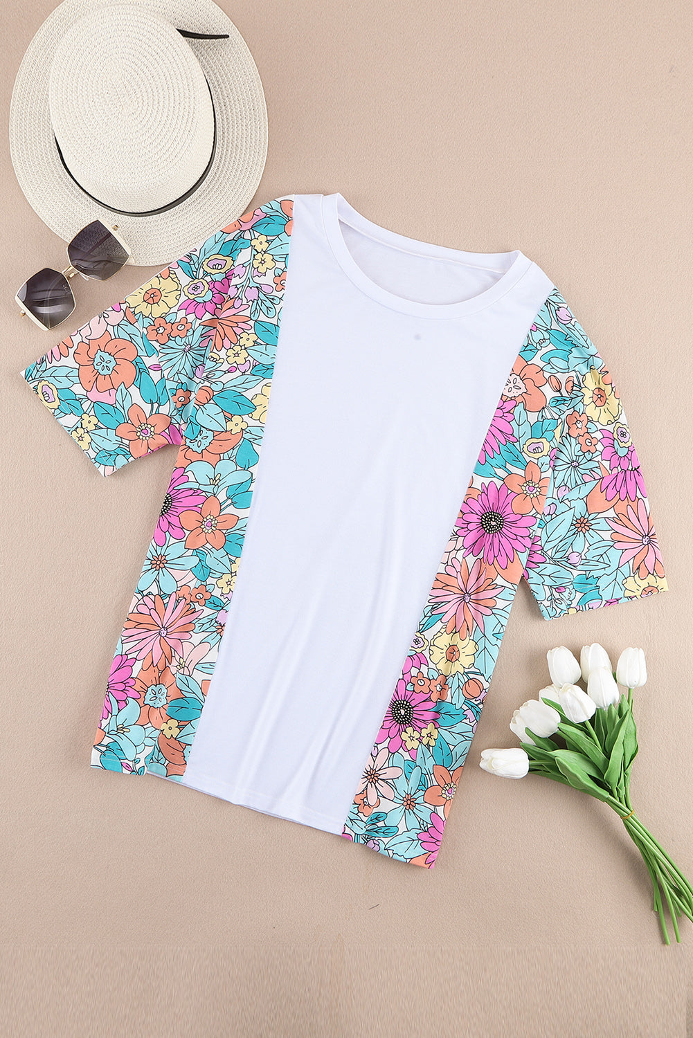 Multicolor Floral Print Sleeveless Tank Top