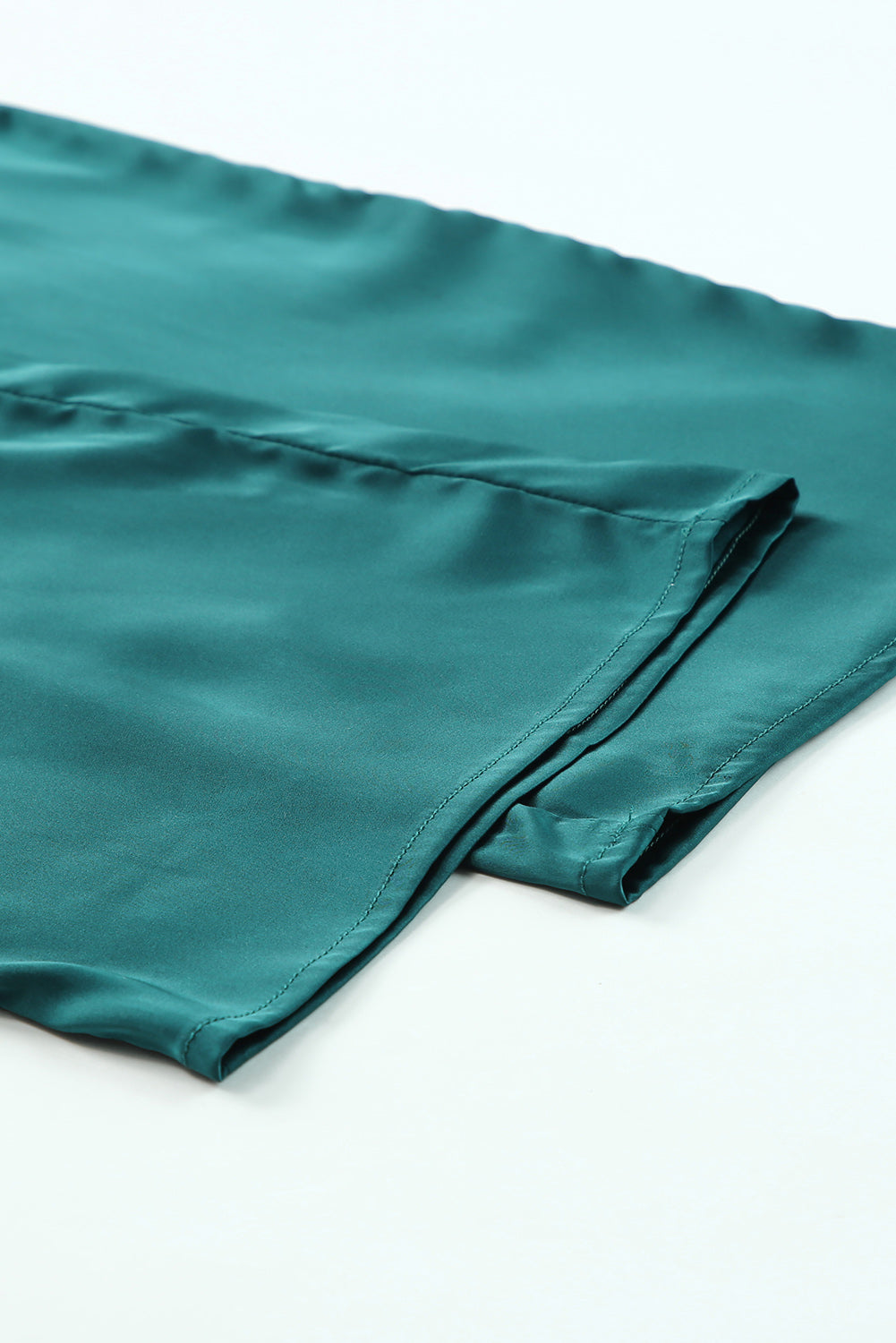 Green Spaghetti Straps Cowl Neck Satin Jumpsuit