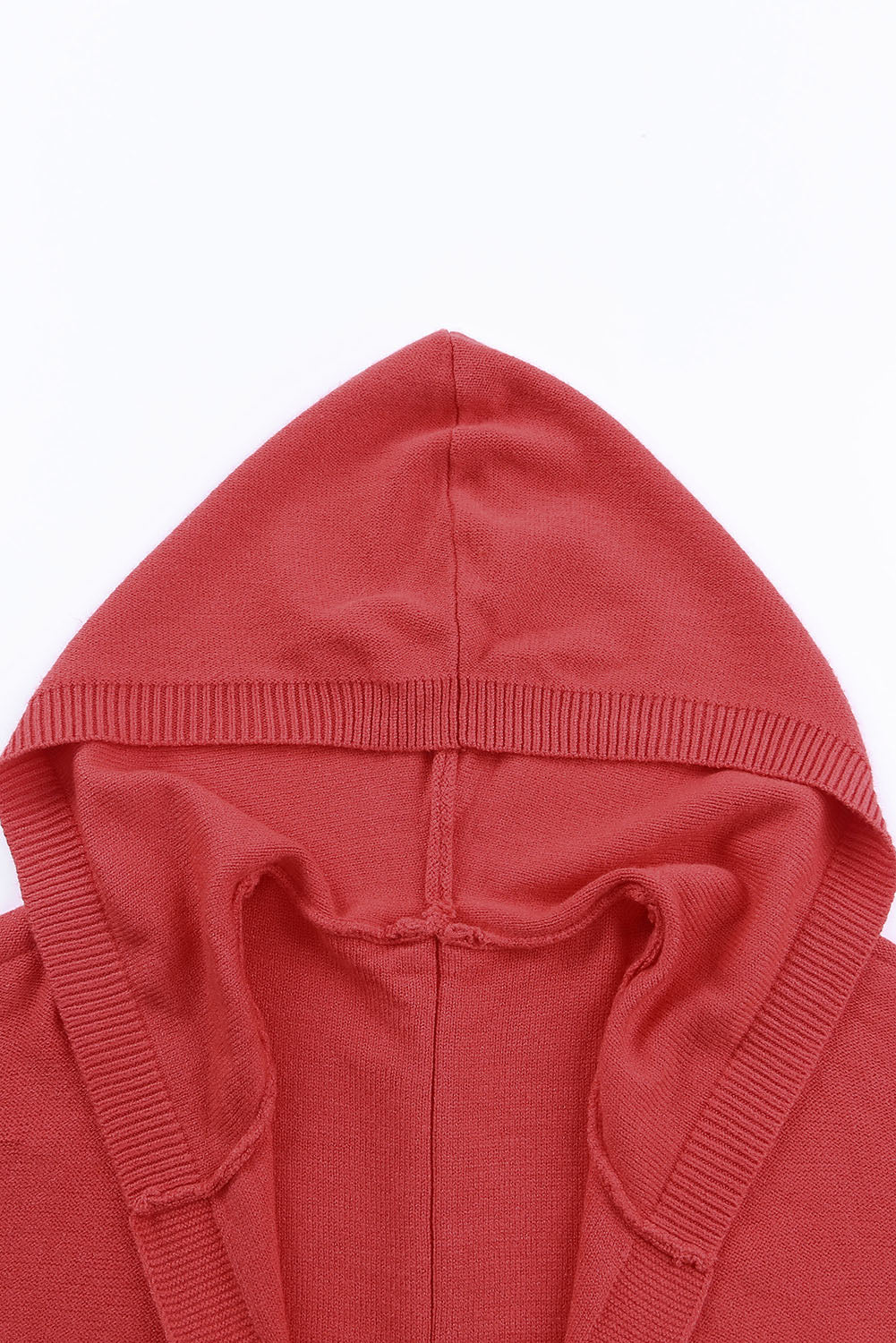 Rib Trimmed Batwing Sleeve Hooded Cardigan