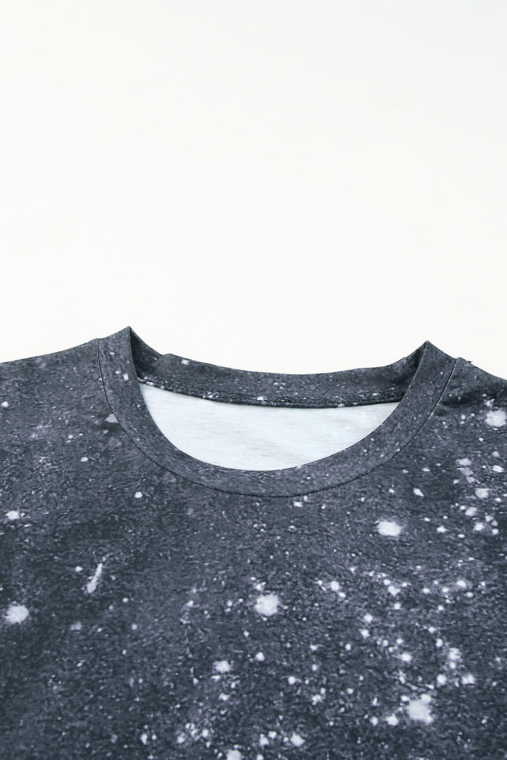 Black Leopard Print Detail Bleached Tee