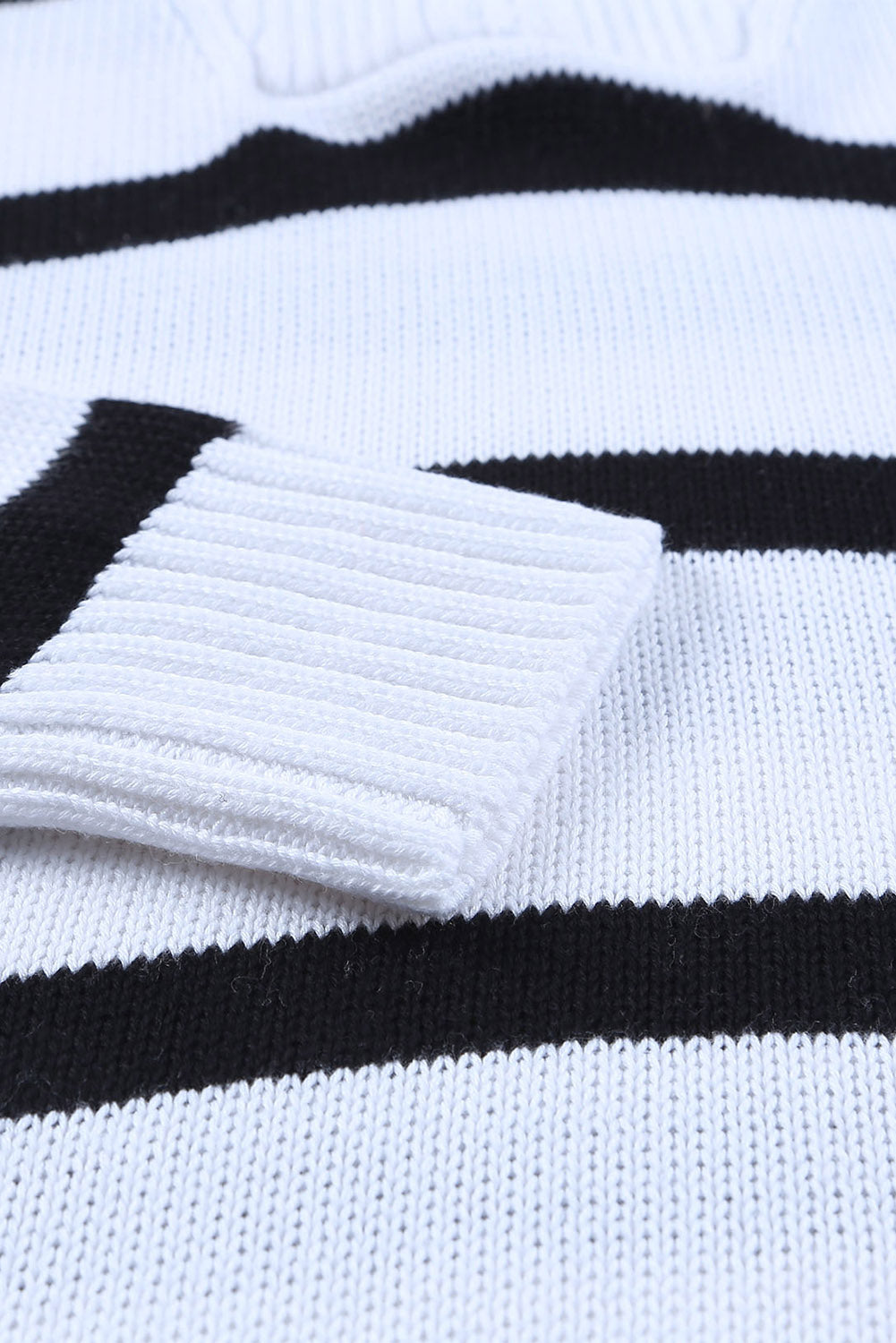 White Sailor Collar Striped Knit Pullover Sweater