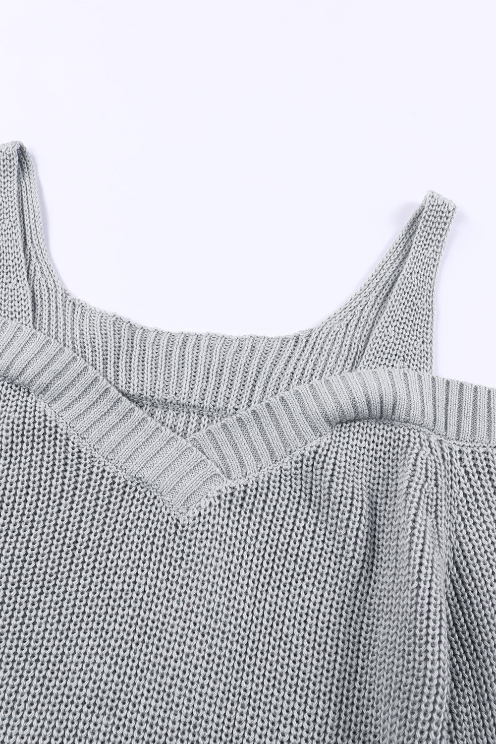 White Dew Shoulder Knitted Sweater