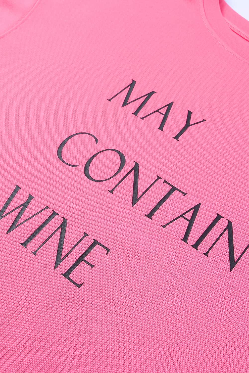 Pink May Contain Wine Crew Neck Plus Size Sweatshirt