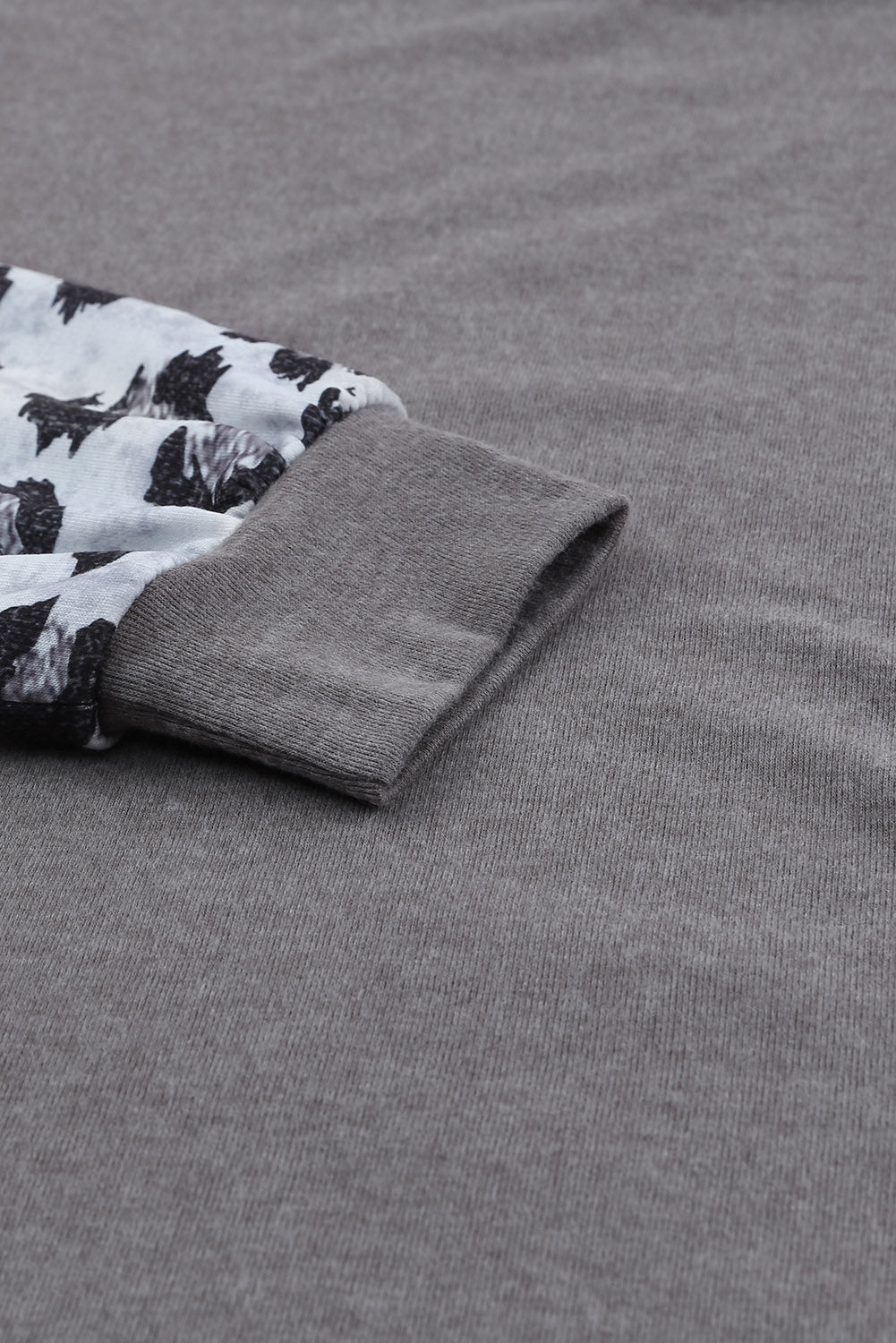 Leopard Patchwork Hooded Sweatshirt with Kangaroo Pocket