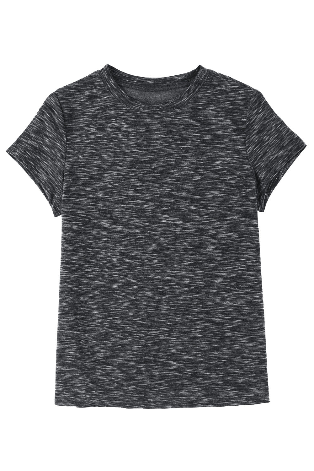 Black Heathered Crew Neck T-shirt