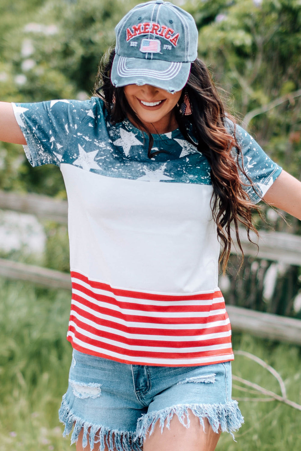 The US Stars and Stripes Inspired Top